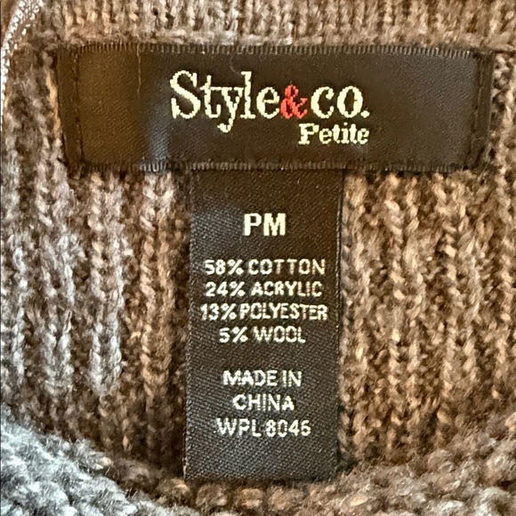 Style & Co. steel Grey Heather Cowl Neck Sweater NWT PM - Picture 11 of 15